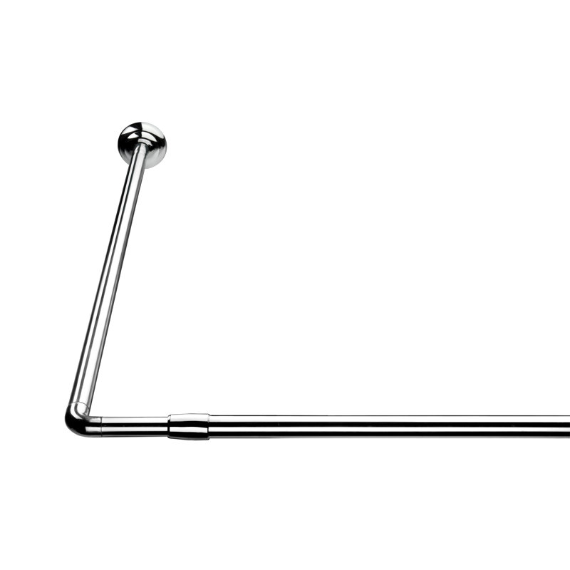 Croydex Telescopic 102.36" Adjustable LShaped Fixed Shower Curtain Rod